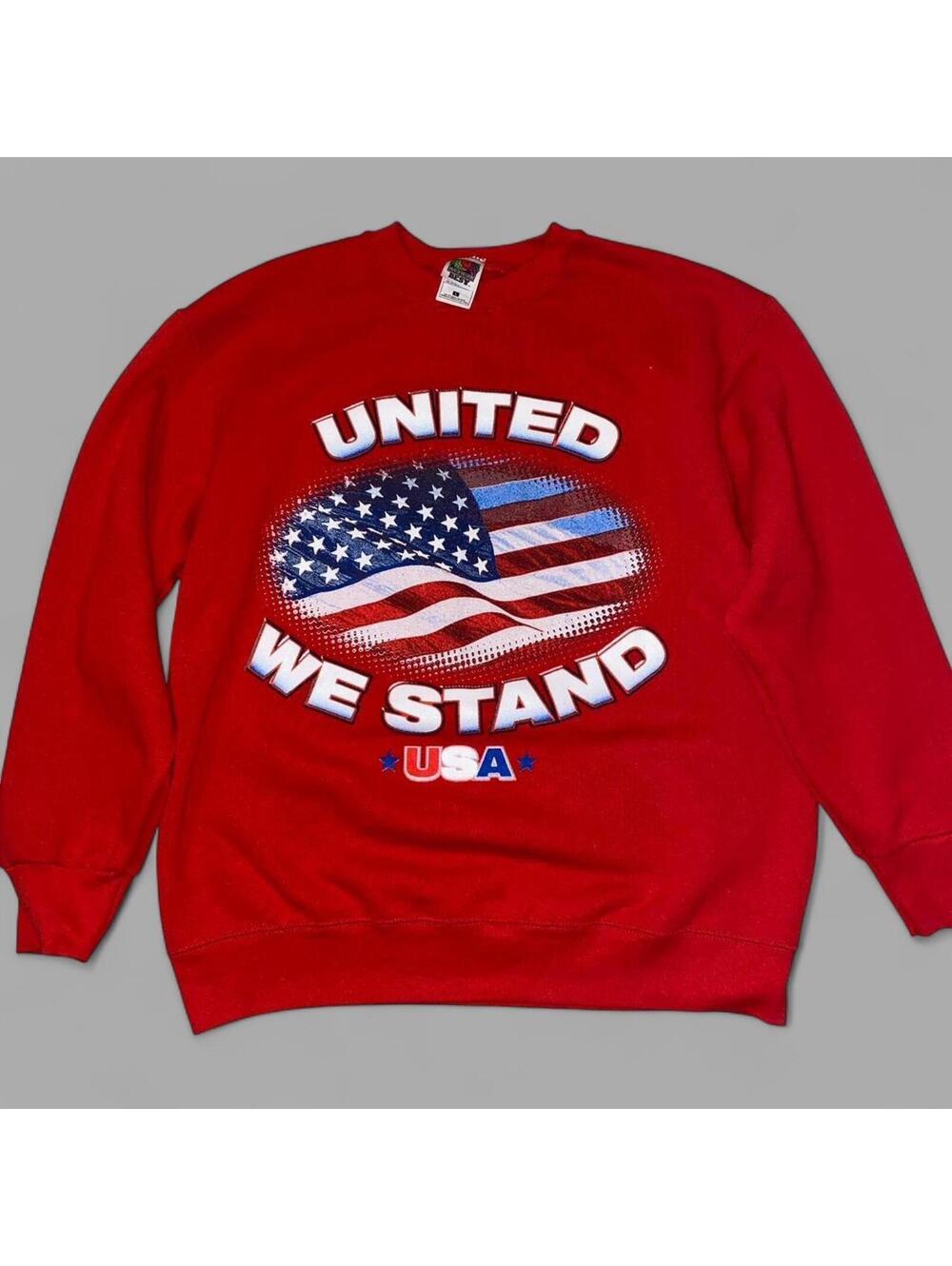 Fruit of the Loom United We Stand USA Sweatshirt Size Large